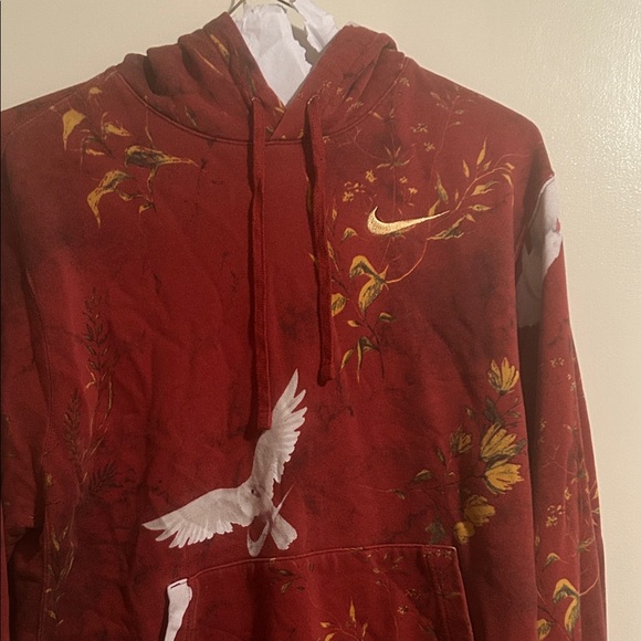 Nike Red Hoodie with Dove and Floral Accents - Picture 2 of 6
